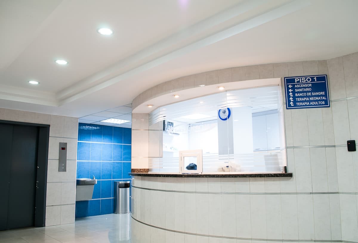 Modern hospital corridor and healthcare facility