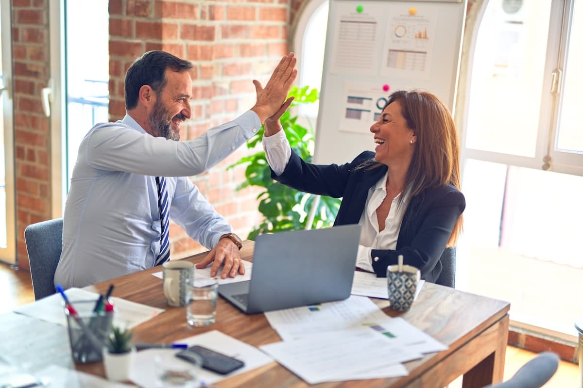 Professional handshake in a business setting